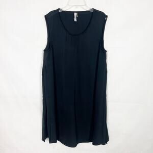 Milla Pullover Black Sleeveless Shift Midi Dress Size Large